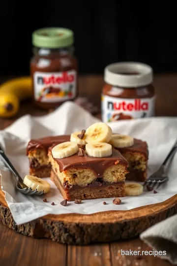 Nutella-Peanut Butter Banana Bread Delight presentation