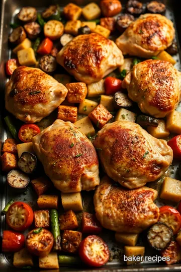 One-Pan Wonder: Herbed Sheet Pan Chicken with Roasted Veggies presentation