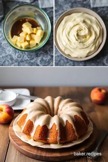 Peach Bundt Cake with Brown Butter Icing steps