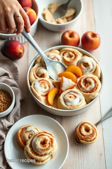 Bake Peach Cobbler Cinnamon Rolls Delight steps