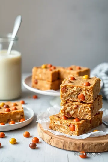 Peanut Butter Blondies with Reese s Pieces presentation