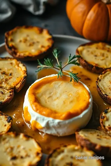 Pumpkin Spice Baked Brie with Candied Pecans presentation