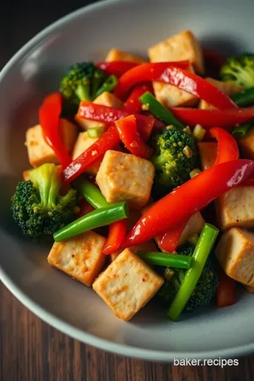Quick and Easy Tofu Stir-Fry: Colourful Veggie Delight presentation