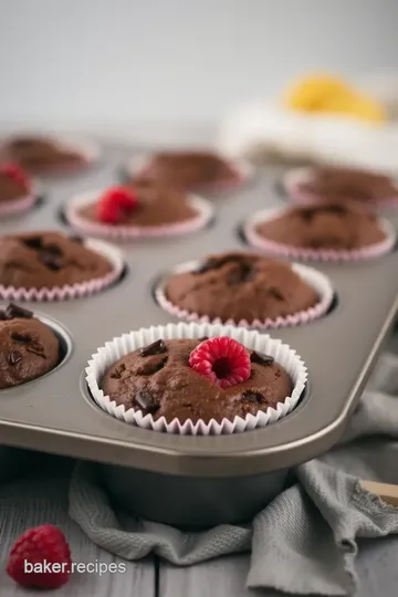 Raspberry Choco-Banana Bliss Muffins steps