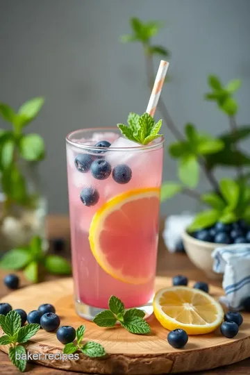 Refreshing Blueberry Mint Lemonade presentation