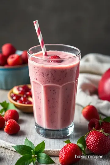 Blend Raspberry Pomegranate Smoothie Delight presentation