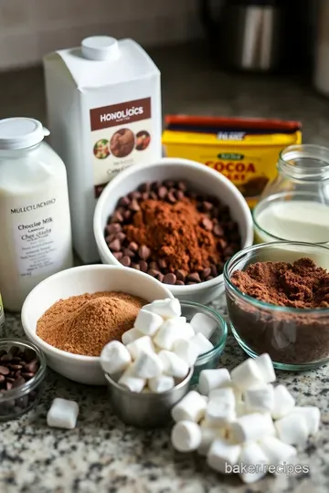 Rich and Creamy Crockpot Hot Chocolate ingredients