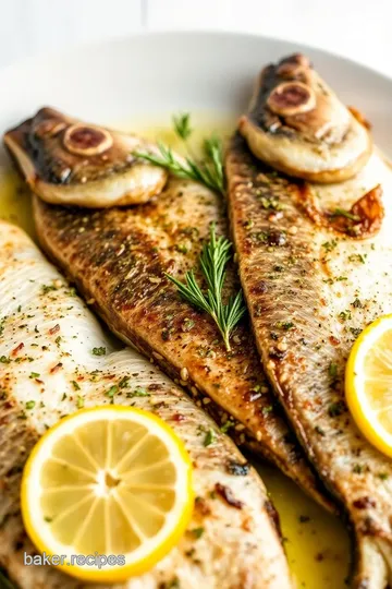 Lemon Herb Roasted Bronzini presentation