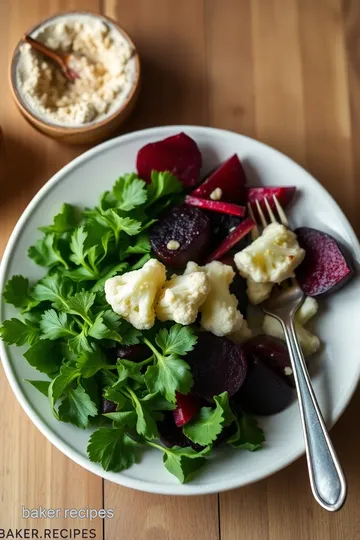 Roasted Cauliflower Beet Farro Salad ingredients