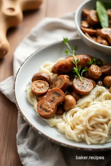 Sautéed Sausage and Mushroom Risotto presentation