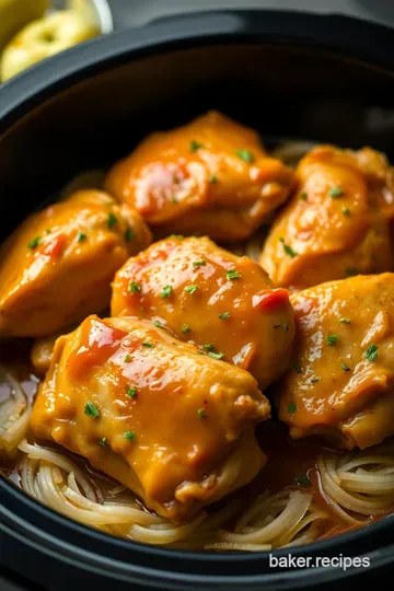 Savory Honey Garlic Chicken Thighs in a Slow Cooker presentation