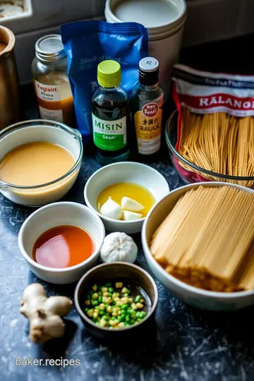 Savory Miso Ramen with Tender Pork & Vegetables ingredients