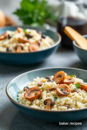 Savory Seafood Mushroom Risotto presentation