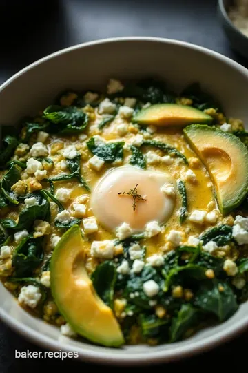 Savory Spinach & Feta Egg Scramble presentation