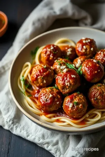 Savory Turkey Meatballs with Herbed Tomato Sauce presentation