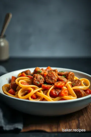 Savoury Italian Sausage Ragu with Pappardelle presentation