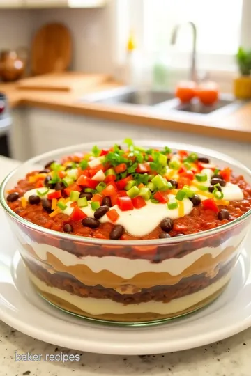 Seven Layer Dip in a Trifle Dish steps