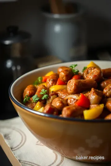 Sizzling Sausage and Peppers: A Classic Italian-American Delight presentation