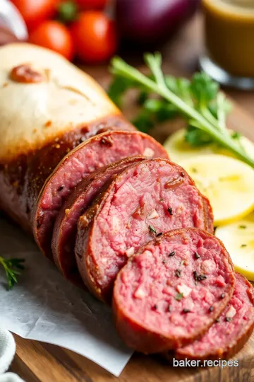 Homemade Beef Salami presentation