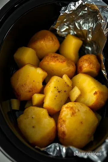 Slow-Cooked Perfection: Easy Crock Pot Baked Potatoes presentation