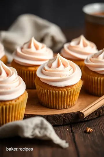 Snickerdoodle Cupcakes with Cinnamon Frosting presentation