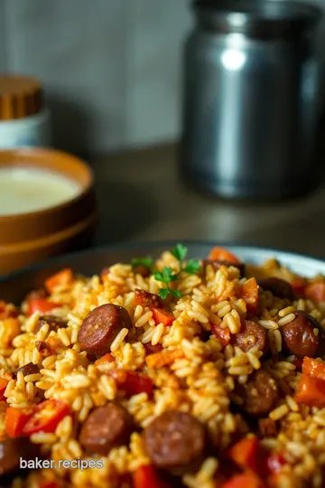 Southern Sausage and Rice Casserole presentation