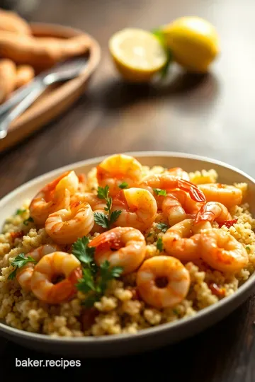 Spicy Garlic Shrimp with Lemon Couscous presentation