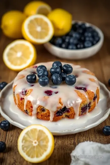 Sunshine Lemon Blueberry Delight Cake presentation