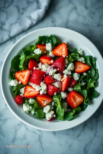 Sweet & Savory Strawberry Feta Salad with Balsamic Glaze presentation