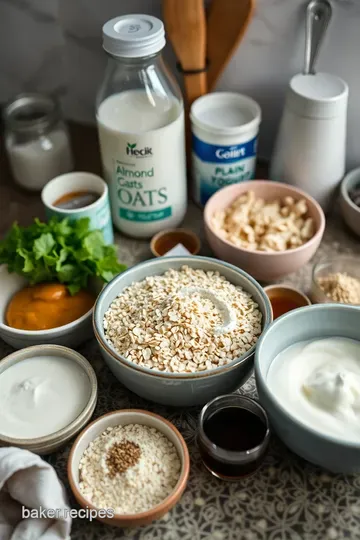 Traditional Irish Overnight Oats with Honey and Berries ingredients