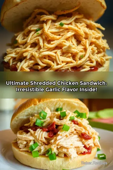 Ultimate Shredded Chicken Sandwich: Irresistible Garlic Flavor Inside!