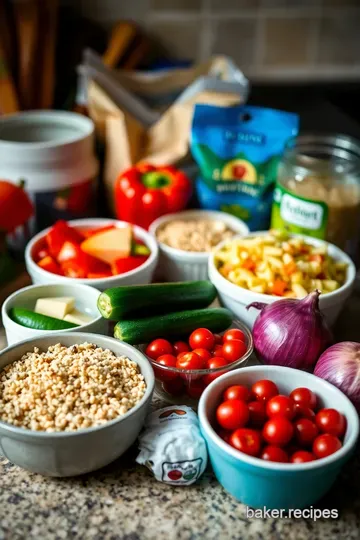 Vibrant Quinoa & Roasted Vegetable Bowl ingredients