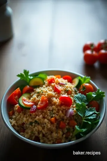 Vibrant Quinoa & Roasted Vegetable Bowl presentation