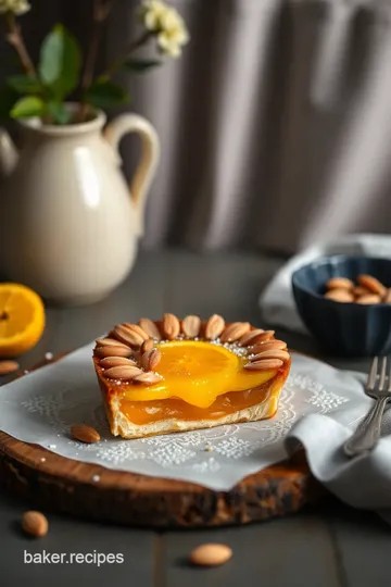 Whimsical Citrus Almond Tart presentation