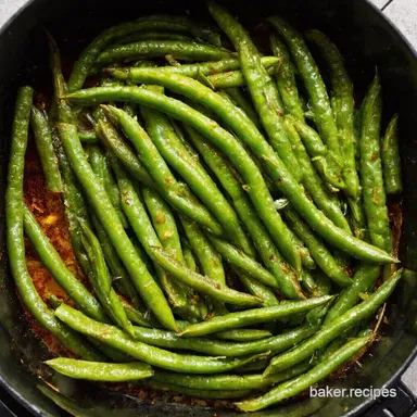 Crispy Air Fryer Green Beans Quick Easy Side Recipe Card