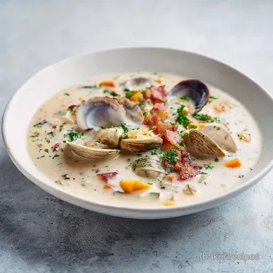 New England Clam Chowder with Salt Pork and Tender Clams in 50 Minutes