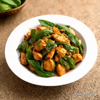 Thai Basil Chicken Pad Kra Pao Quick Easy Recipe Recipe Card