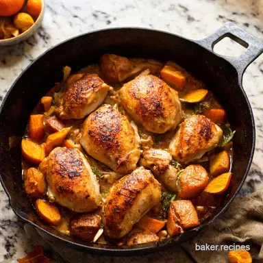 Autumn Bounty Chicken Skillet A OnePan Harvest Feast Recipe Card