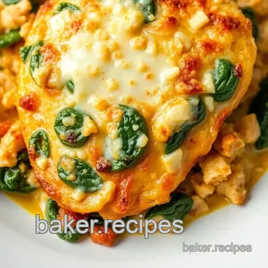 Bake Chicken with Cheese & Spinach Delight Recipe Card