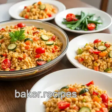 Bake Orzo with Veggies in One Dish Recipe Card