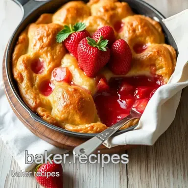 Bake Strawberry Dumpling Skillet Cake Recipe Card
