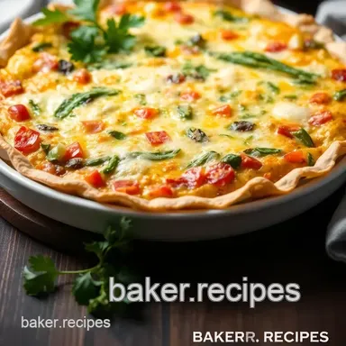 Bake Tortilla Quiche with Veggies & Cheese Recipe Card