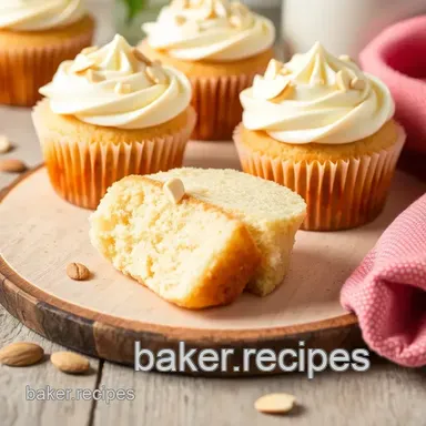 Bake Vanilla Almond Cupcakes with White Chocolate Recipe Card