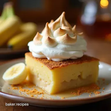 The Best Baked Banana Pudding with Meringue Recipe Recipe Card