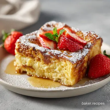 Baked French Toast Recipe for 8 Servings Recipe Card
