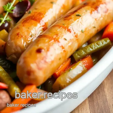 Baked Italian Sausage with Flavorful Veggies Recipe Card
