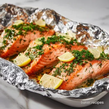 Baked Salmon in Foil Recipe for 4 Servings