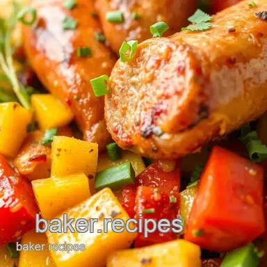 Baked Sausage with Colorful Veggies in 45 Min Recipe Card