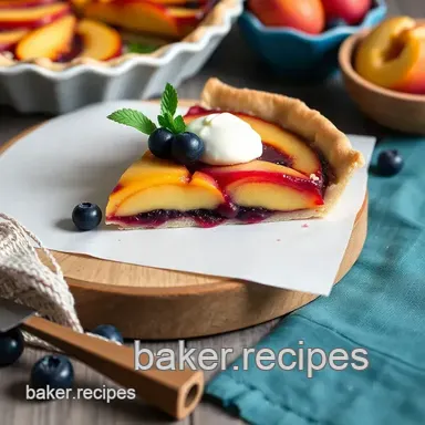 Baking Blueberry Peach Pie - Summer Delight Recipe Card
