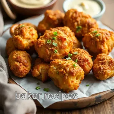 Baking Chicken Bites with Crunchy Pretzels Recipe Card